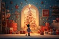 Inspirational Christmas scenes with diverse and