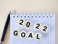 Inspirational Concept - 2022 GOAL text background. Stock photo.