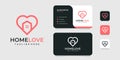 Inspirational home love logo design with business card template