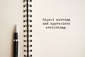 Life quotes - Expect nothing and appreciate everything Royalty Free Stock Photo
