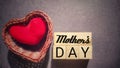 Inspirational love concept - Mother's day text on wooden blocks in vintage background