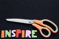 Inspirational Message in Felt with Scissors Royalty Free Stock Photo