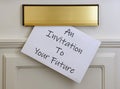 Inspirational message - invitation to your future Royalty Free Stock Photo