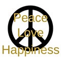 Inspirational and Mindful Quote: Peace, Love and Happiness