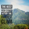 Inspirational motivating quotes on nature background. Royalty Free Stock Photo