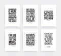 Inspirational motivating quotes set