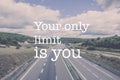 Inspirational motivation quote endless road Royalty Free Stock Photo