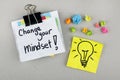 Inspirational Motivational Business Phrase Note Change Your Mindset Royalty Free Stock Photo