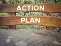 Inspirational and Motivational Concept - Action plan text background. Stock photo.