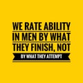 Ability Quote. Inspirational motivational quote. Black text over yellow background