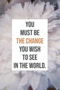 Inspirational poster You must be the change you wish to see in the world