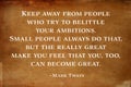 Inspirational and motivational quote by Mark Twain Royalty Free Stock Photo