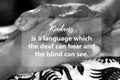 Inspirational quote - Kindness is a language which the deaf can hear and the blind can see. With mother and daughter holding hands