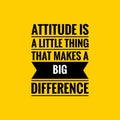 Attitude Quote. Inspirational motivating quote on yellow background. Inspirational quote, motivational quote for wall post.