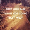 Inspirational quote on sunset forest trail Royalty Free Stock Photo