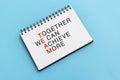 Inspirational quotes - Together we can achieve more. Team and leadership concept Royalty Free Stock Photo