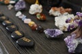 Inspirational Stones and Chakra Crystals Royalty Free Stock Photo