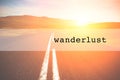 Inspirational typographic quote wanderlust