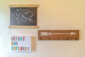 Inspirational wall coat rack and map of the world