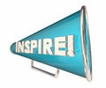 Inspire Bullhorn Megaphone Motivational Word Royalty Free Stock Photo