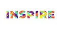 Inspire Concept Retro Colorful Word Art Illustration