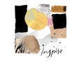 Inspire ink word abstract print for apparel, poster, fashion design. Vector artsy texture and handwritten saying