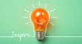 INSPIRE message with light bulb.business creativity idea Royalty Free Stock Photo