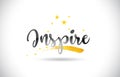 Inspire Word Vector Text with Golden Stars Trail and Handwritten