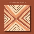 INSPIRED BY AFRICA. African background, flyer with tribal traditional pattern