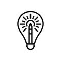 Black line icon for Inspired, inspirit and idea