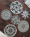 Inspired from mandala art with black and white design