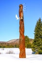 First Nations wood totem