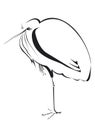 Black aigrette in vector design Royalty Free Stock Photo