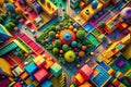 Inspiring Abstract Drone Shot A Colorful Computer Background for Tech Enthusiasts and Digital Artists