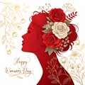 Luxury Backgrounds For Women\'s Day Silhouette Of A Woman Face In Profile. Royalty Free Stock Photo