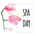 Inspiring card with quote SPA DAY.