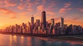 Inspiring chicago cityscape Royalty Free Stock Photo