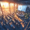 Inspiring Conference Venue in a Sunlit Atrium Royalty Free Stock Photo