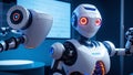 An Inspiring Image Of A Robot With Glowing Eyes And A Hand AI Generative
