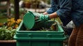Green Home Composting: Enriching Soil with Organic Waste in Garden Composter, Kitchen waste Eco-Friendly Recycling, Earth Day