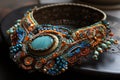inspiring jewelry designer, creating stunning pieces with intricate beadwork and colors