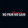 Inspiring motivation quote. No pain no gain. Slogan t shirt. Vector typography poster design concept. Royalty Free Stock Photo