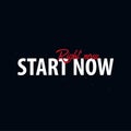 Inspiring motivation quote. Start now - right now. Slogan t shirt. Vector typography poster design concept. Royalty Free Stock Photo