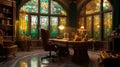 Inspiring office interior design Art Nouveau style Generative AI AIG 31. Royalty Free Stock Photo