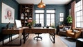 An Inspiring office interior design with Eclectic style Collab.