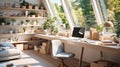 Inspiring office interior design Scandinavian style Home office featuring Natural light architecture