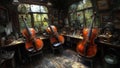 Inspiring Violin Maker's Workshop Scenes Royalty Free Stock Photo