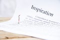 Inspriation text focus word Royalty Free Stock Photo