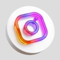 Instagram Acrylic Glass Icon Isolated Logo 3D Render