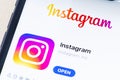 Instagram app on Iphone screen. Royalty Free Stock Photo